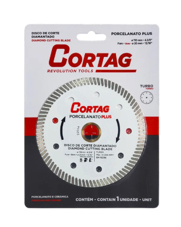 DISCO DE CORTE DIAMANTADO TURBO PORCELANATO PLUS 110 mm